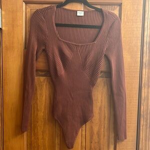 Abercrombie Long sleeve brown body suit